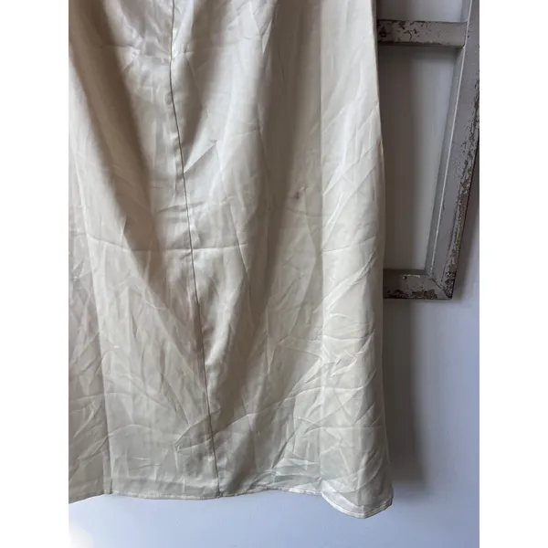 Camila‎ Coelho Champagne Satin Halter Midi Dress Ivory Slip NWT Small - Image 4
