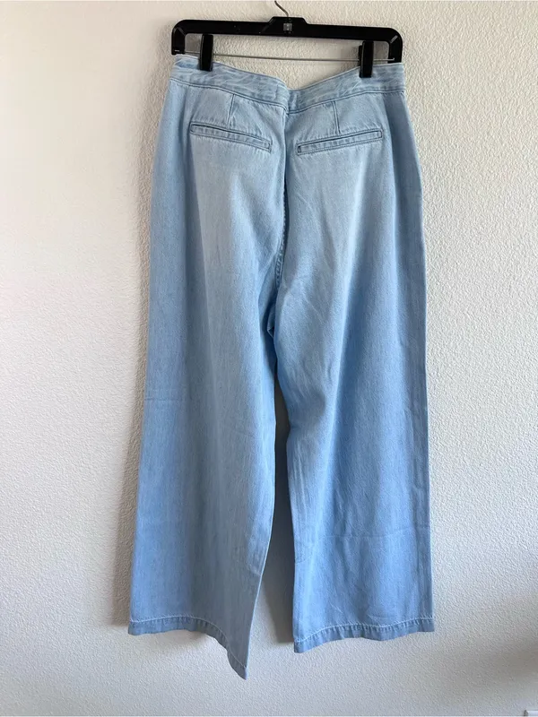 NWT Madewell Women's The Curvy Harlow Wide‎ Leg Trouser Jean High Rise Noll Wash - Image 6