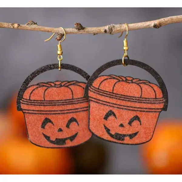 HALLOWEEN McBucket Trick or Treat Bucket Earrings NEW - Image 3