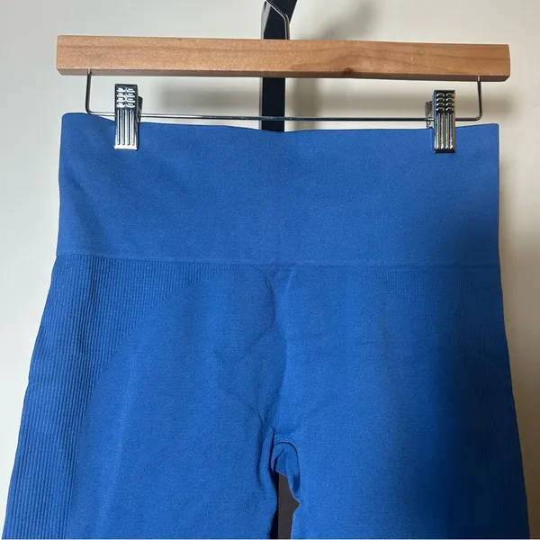 SET Active Sculptflex High Rise‎ Seamless Leggings Crop Gym Yoga Blue Size M - Image 4
