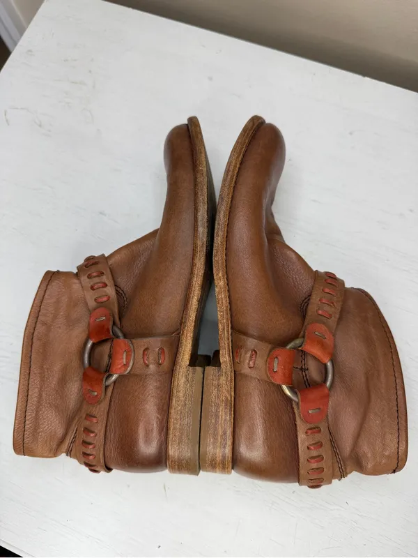 Alberto Fermani Soft Slouchy Leather Ankle Boots with Harness Strap Detail - Image 5