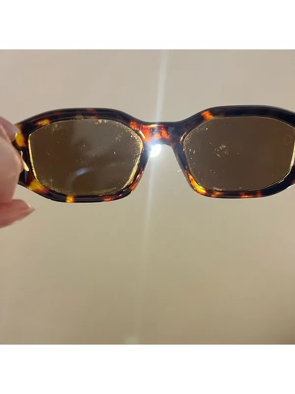 Leopard Print Sunglasses With Gold Accents Brown - Image 2