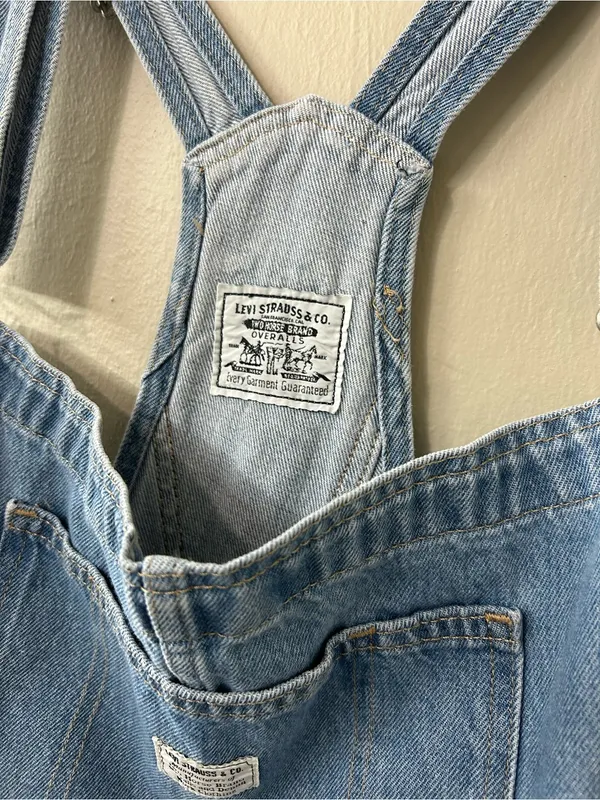 Levi's Utility Shortalls Denim Short Overalls Sz XL NWT - Image 5