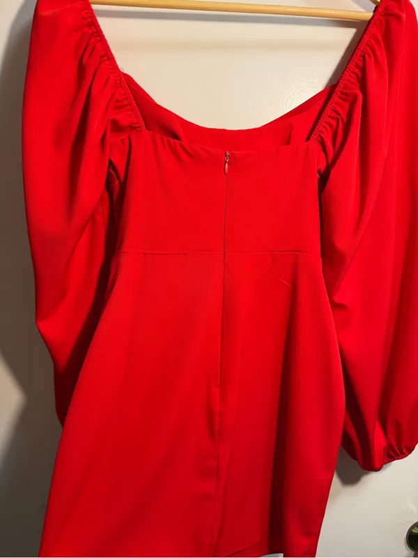 Princess Polly Red Corset Cowl Neck Puff Sleeve Mini Dress US 2 XS - Image 10
