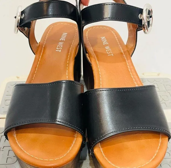 Nine West Women's Jayce Platform 90s Sandals black size 8 - Image 5