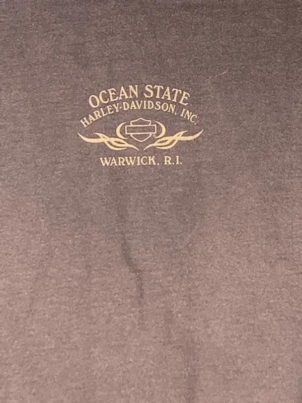 Harley Davidson Womens Hoodie Brown Full Zip Ocean State Warwick RI Cotton Blend - Image 8