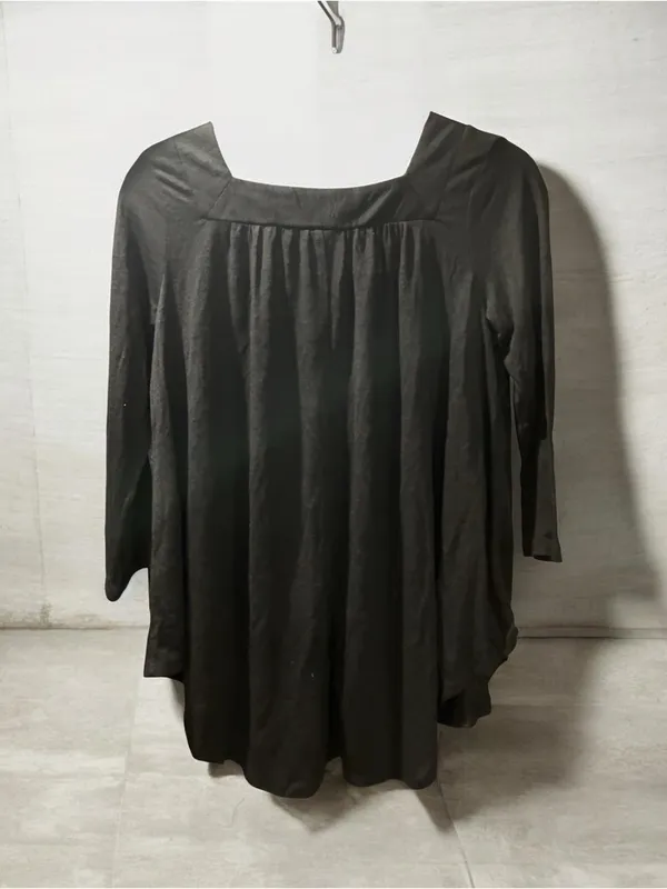 🌸Mudd  Boho Black Embroidered Square Neck 3/4 Sleeve Peasant Top Medium NWT - Image 3