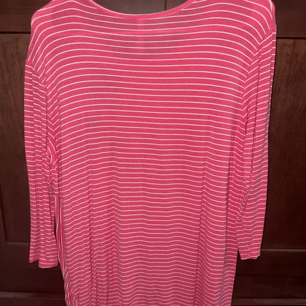 Chic Pink Striped Long Sleeve Top - Image 3