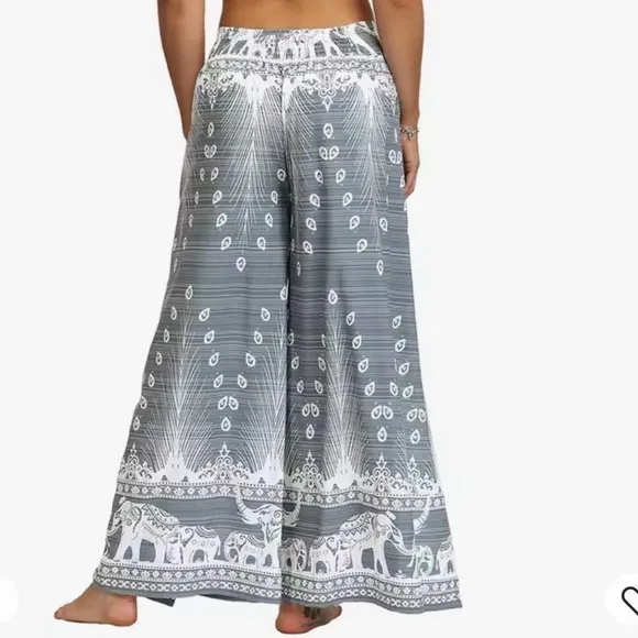 Women’s Elephant‎ Grey Wide Leg Slit Pants Size L/XL - Image 4