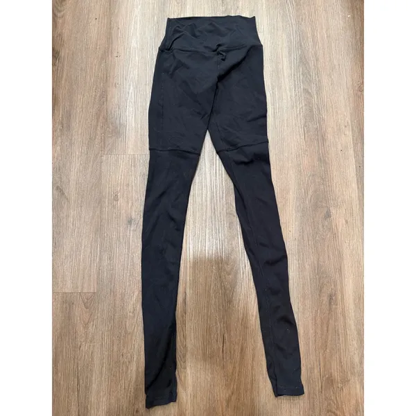 Alo Yoga Goddess High Waisted Ribbed Leggings Black Women XS W5424R‎ - Image 2