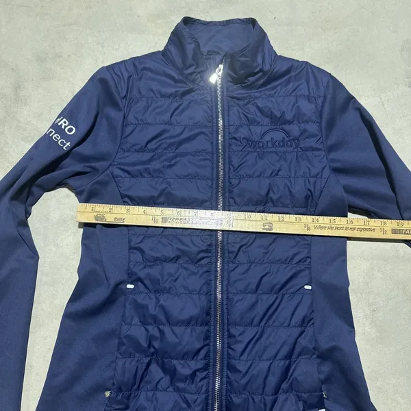 Peter Millar Women's Merge Hybrid Jacket SZ Small Navy Blue Workplace Logo Golf - Image 6
