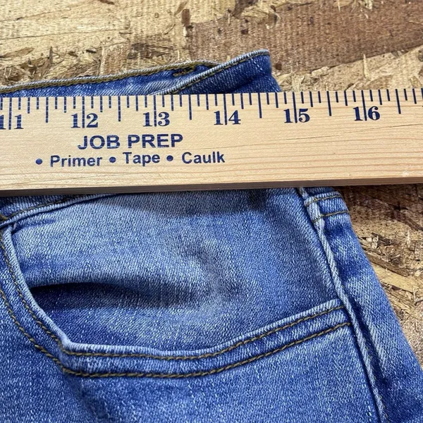 Distressed Heart Patch Jeans Cute Y2K Aesthetic Denim Ripped Straight Leg Pant M - Image 11