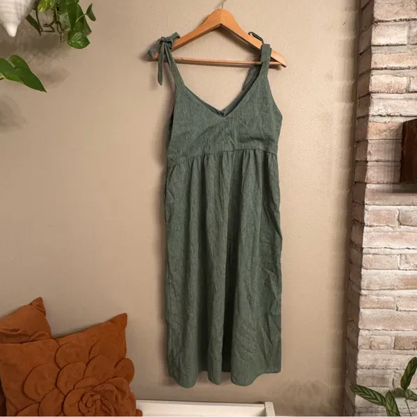 FRNCH Button-Front Linen Midi‎ Dress - Image 3