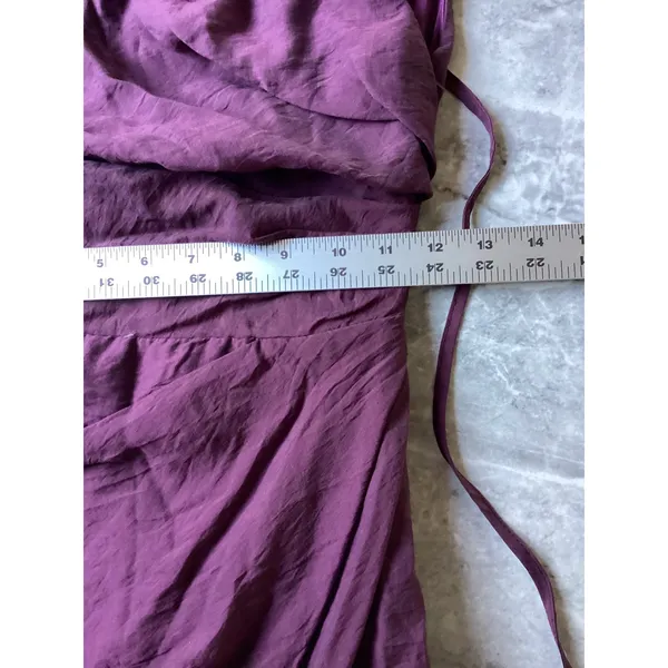 ASOS DESIGN Womens Plum Purple Draped Cowl Neck Wrap Mini Dress Size 0 - Image 4