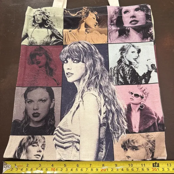 Taylor Swift Canvas Tote Bag Unisex Med Eras Tour Concert Merch Music Shopping - Image 6