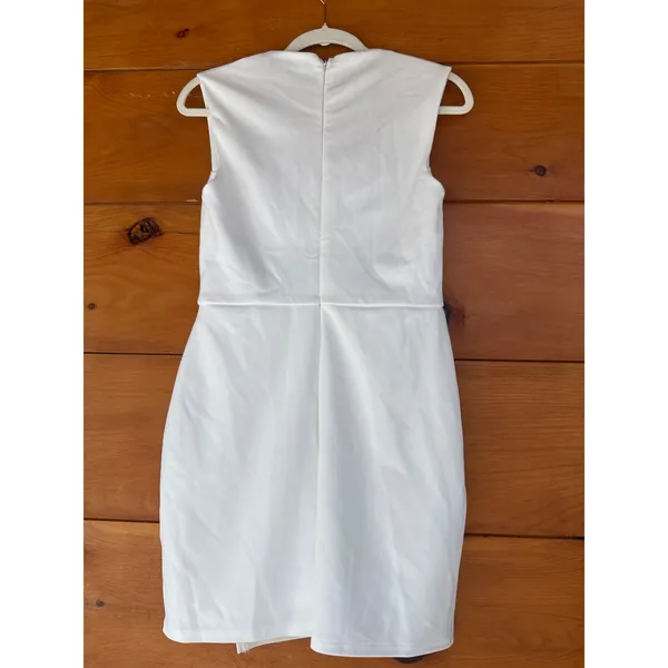 Lulus Enticing Endeavors White Square Neck Sleeveless Skort Romper Classy Sz L - Image 4