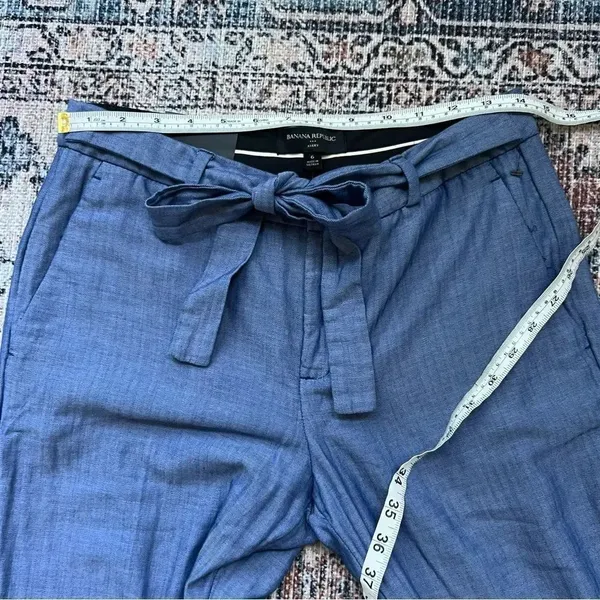 Banana Republic NWT Avery Ankle Dress Pants Tie Belt Blue Size 6 - Image 11
