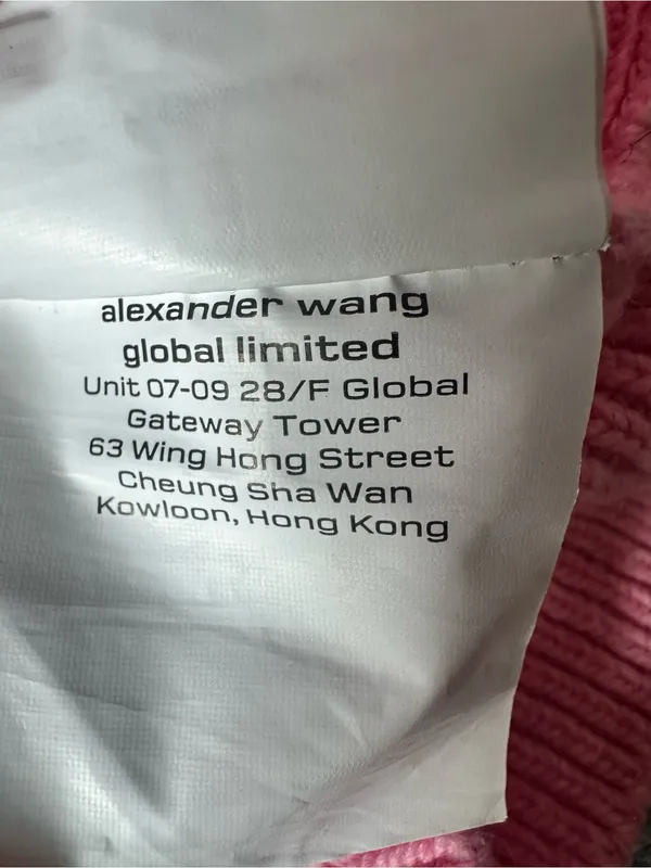 Alexander Wang Debossed Stacked Logo Cropped Sweater Pink, Size XS - Image 6