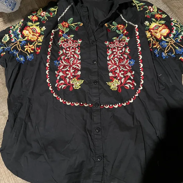 Khaadi embroidered blouse‎ size M Black Size M - Image 3