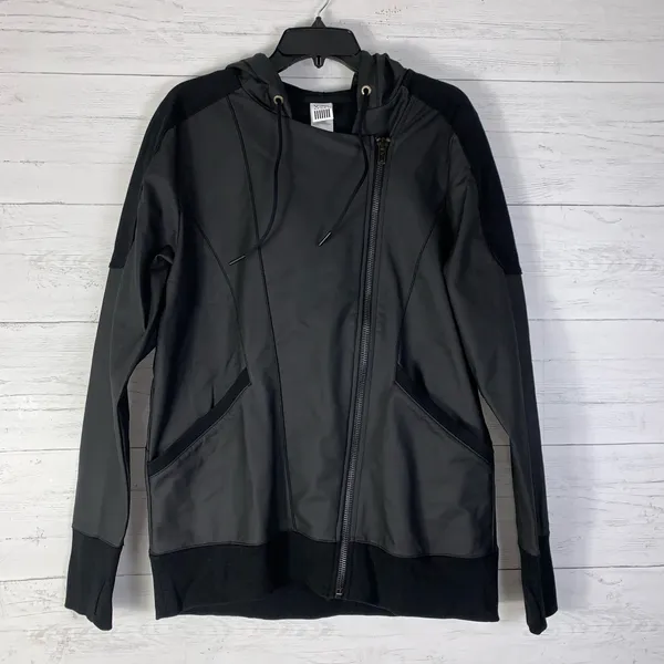 Victoria's Secret VSX Sport Faux Leather Moto Jacket women's size Large - Image 2
