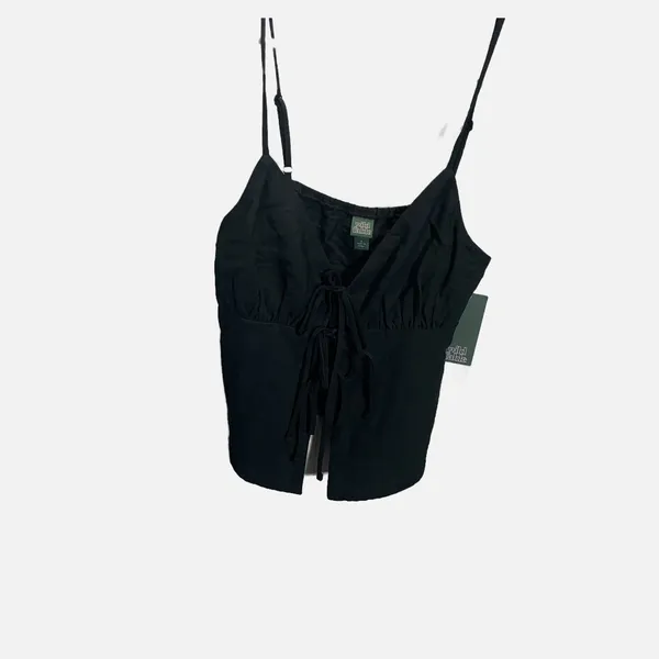 Wild Fable‎ Black Tie Front Cami Top Adjustable Straps XS Festival - Image 3