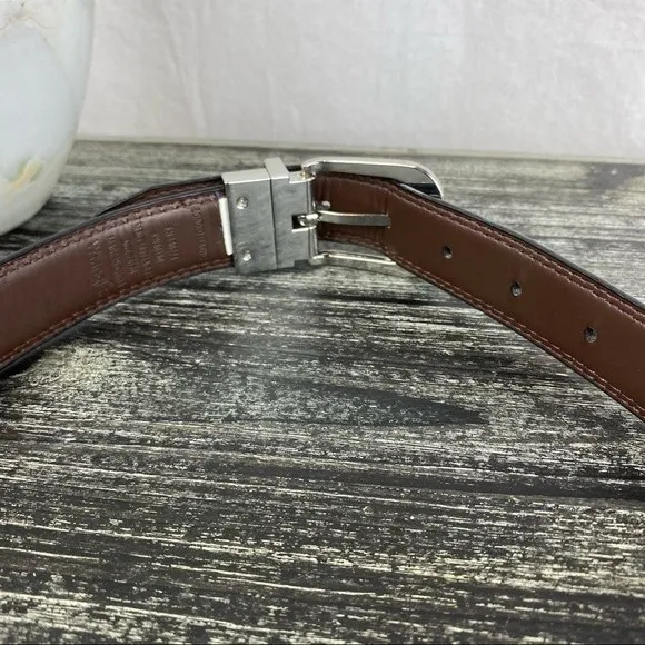 Wrangler Black & Silver Leather Belt 28 - Image 4