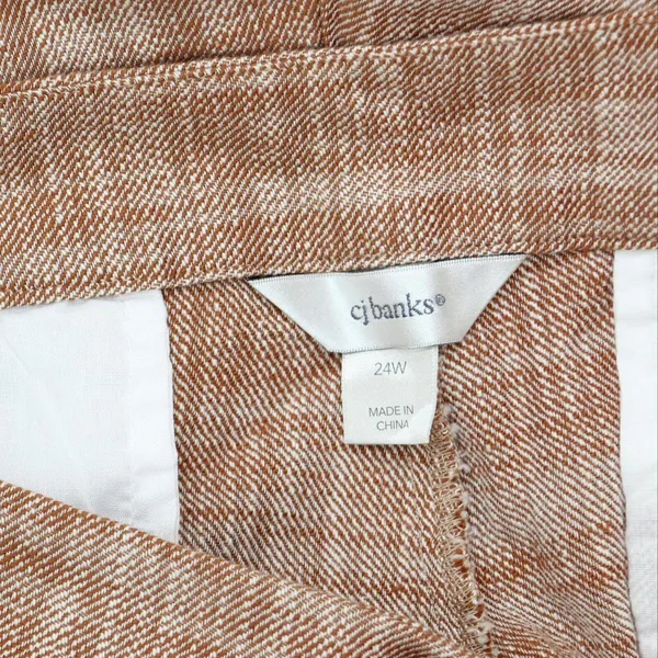 NWT Cj Banks Size Textured Relaxed Fit High Rise Trousers 5331 16W Brown Red - Image 4