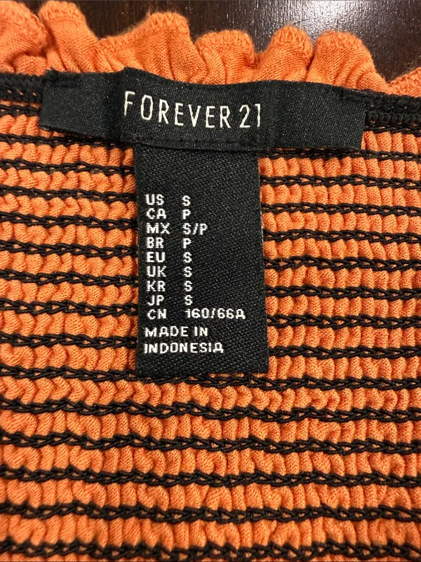 Forever 21 strapless tube top orange romper coverup size S - Image 4