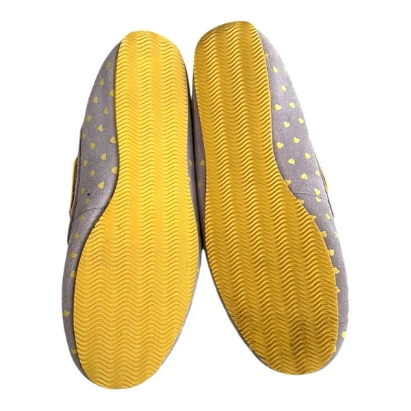 EUC UGG Leather Belle Heart Slippers Grey Yellow Hearts Size 7 - Image 8