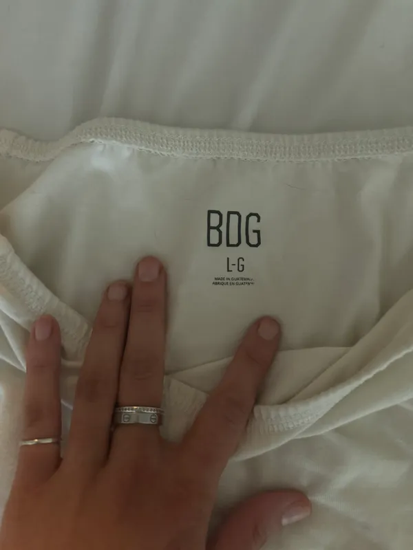 BDG Cream Off The Shoulder Top - Image 3