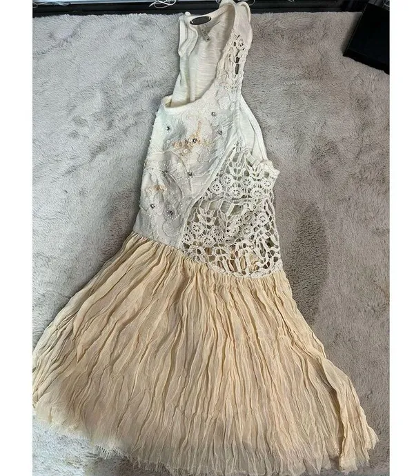 Ginnicks by BKE Women's Ivory Tunic Tank Top M Lace Rhinestone Trim - Image 14