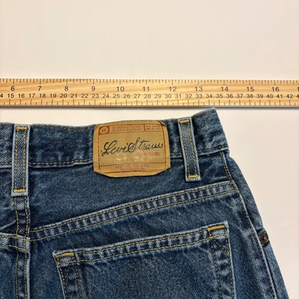 Levi Strauss Signature Relaxed Fit Jeans Womens 8 Long Blue Denim High Rise W29 - Image 5