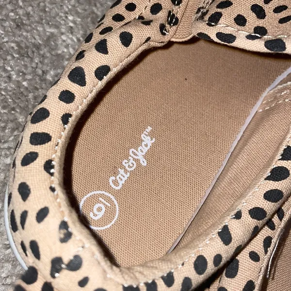 Cat and Jack slip on New leopard print slip in skater shoes size 6 - Image 3