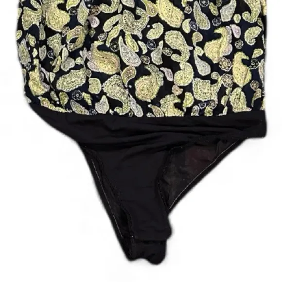 Intimately Free People Sundown Boho Blue Green Paisley Print Bodysuit Blouse S - Image 7