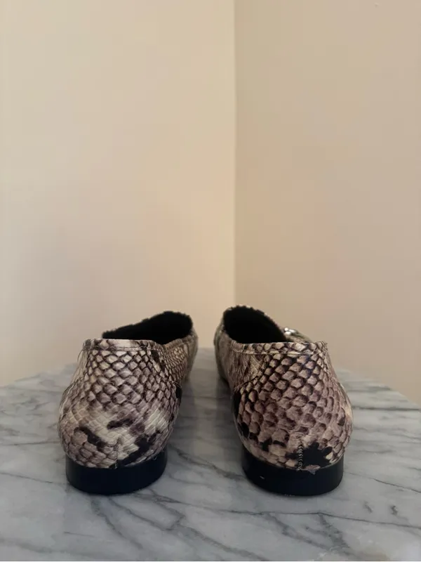ALDO Snake Print Leather Loafers Women’s Size 9 Horsebit Slip On Flats - Image 4