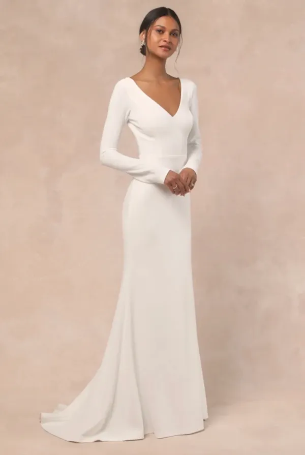 Lulus New Feeling of Forever White Long Sleeve Mermaid Maxi Dress - Image 12
