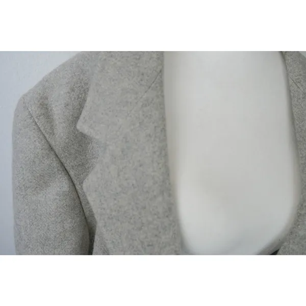 Vintage L.L. Bean Tweed Womens Wool Heavyweight Wool Tan Blazer Jacket Size 18P - Image 4