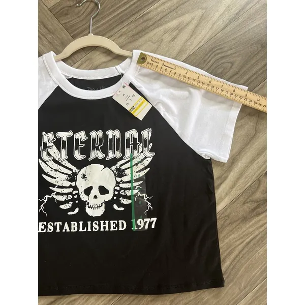 Zoe + Liv Juniors Eternal Est 1977 Cropped T-Shirt Size M - Image 7