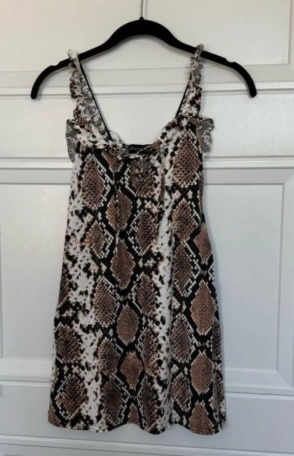 Pretty Little Thing Snake Print Mini Dress - Image 3