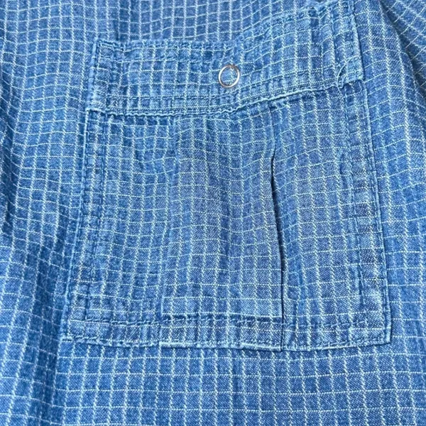 Vintage Womens Size 22/24W Denim Blue Plaid Zipper Front Shirt‎ Jacket 90s Boho - Image 12
