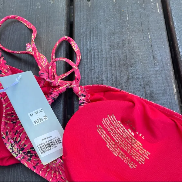 Xamiania Coral‎ Patterned Women's Swim Top NWT - Image 2