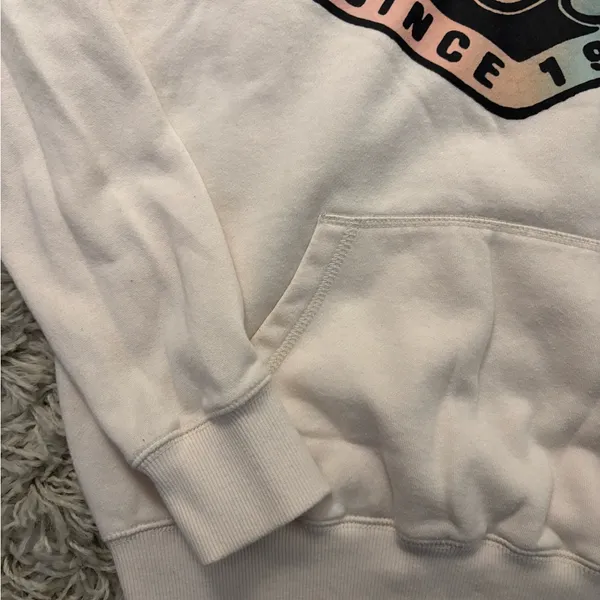Billabong Off-White Hoodie with Logo Size S/P - Image 3
