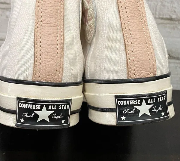 Converse 572701C Chuck 70 Hi Crafted Folk Jacquard Sneakers Egret/Pink Clay 8 - Image 11
