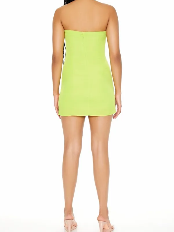 Forever 21 Neon Lime Strapless Mini Swim Cover-Up - Image 2