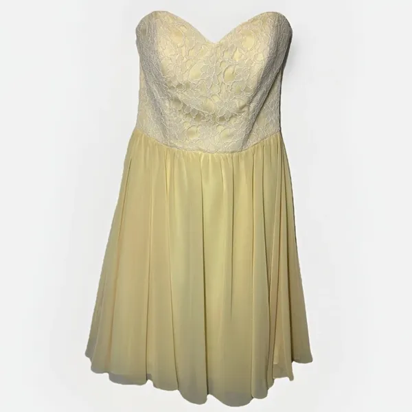 Mori Lee Madeline Gardner Lace Bridesmaid Prom Dress Strapless Women Sz 10 - Image 2