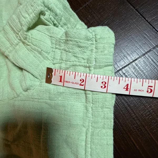 Free People Mint Green Cotton Gauze Drawstring Shorts S 27" Relaxed Boho Summer - Image 4