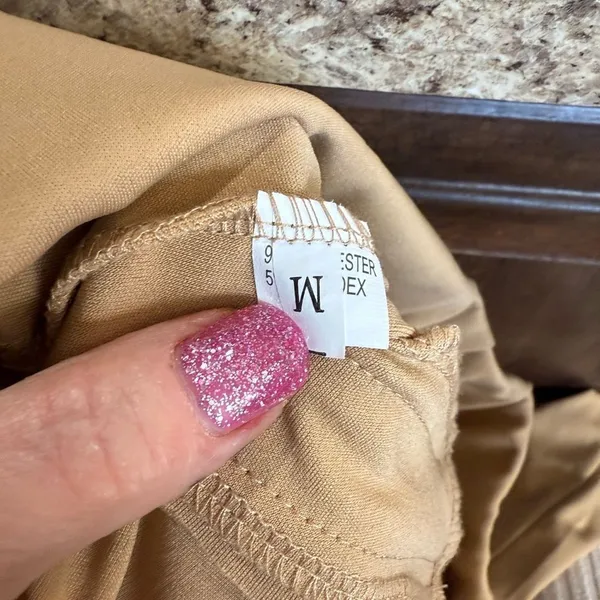 Tan Pants Side Pocket Elastic Waistband Medium - Image 4