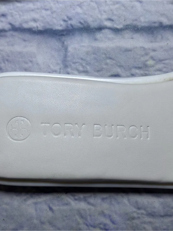 TORY BURCH Double T Sport Leather Slide Sandal Perfect White Size 9.5 (40) - Image 5