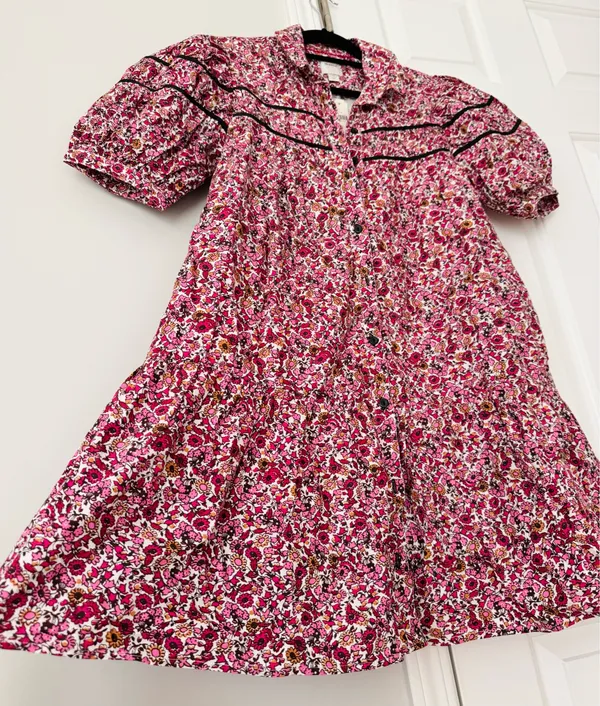 Anthropologie Maeve The Leandra Shirred Yoke Button Front Mini Dress, Size S - Image 11