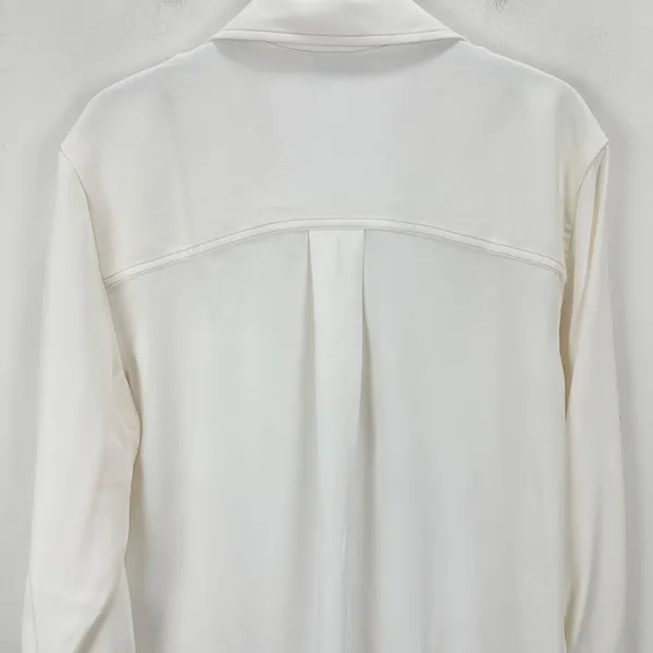 Madewell Contrast Stitch Popover Shirt Blouse Winter White Long Sleeve M NWT - Image 11